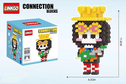 One Piece Connection Building Blocks Luffy Chopper Nami Sanji Zoro Usopp Ace Franky Brook Robi Diamond Brick Figure Toy For Kids