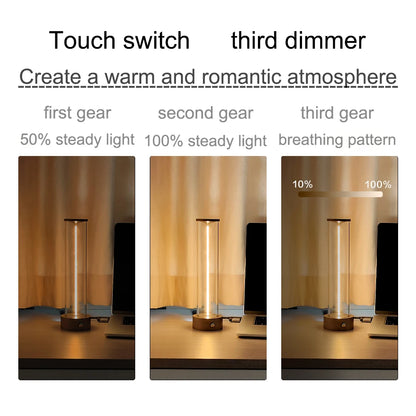 Modern Nightstand Lights Minimalist Cordless Desk Lamp Bedside Table Lamp NEW LIGHT Designed Large Charge 3 Level Touch Dimmable