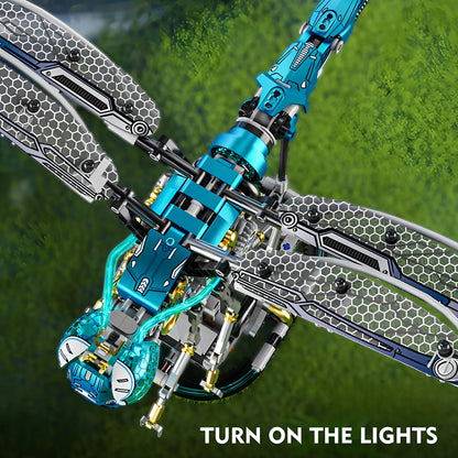 866 pcs  Dragonfly building blocks model Children's mechanical building blocks Scientific building blocks educational toys gift
