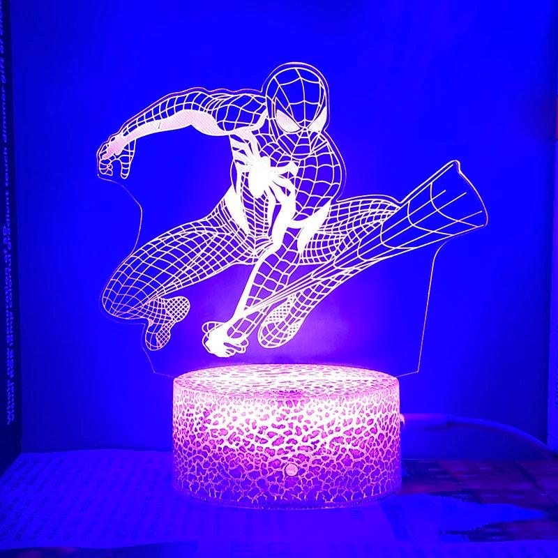 Unleash Your Inner Superhero! Marvel 3D LED Night Light - Spider-Man, Iron Man & More! Customizable Anime-Style Lamps, Perfect for Fans