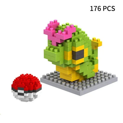 Blocks Small Cartoon Mini Building Block Pikachu Charizard Eevee Mewtwo Anime Assemble Action Pokemon  Model Dolls Toys
