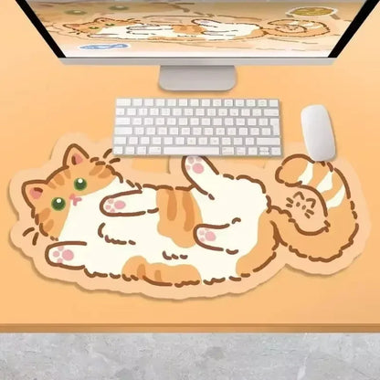 XXL Large Cute Furry Mouse Pad Kawaii Kitty Cats Mouse Mat 70x30cm Gamer Desk Carpet Anime Mousepad Gaming Accessories Play Mats