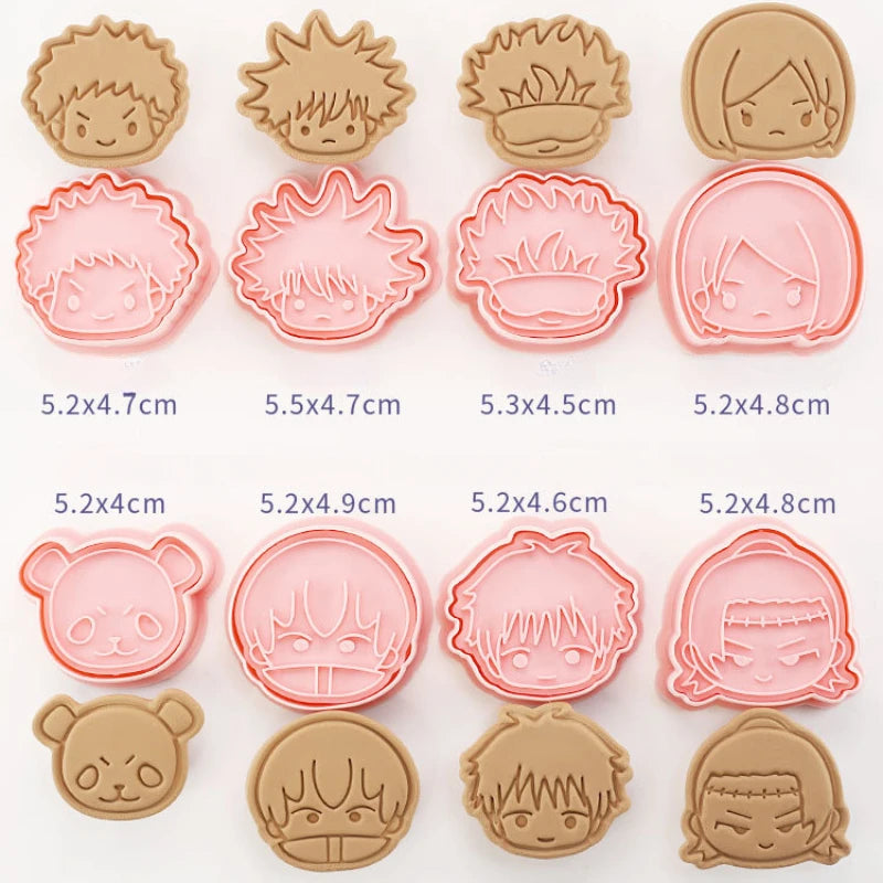Jujutsu Kaisen Cookie Cutter Set | 8pcs Gojo & Yuji Anime Baking Moulds