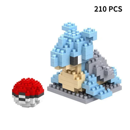 Blocks Small Cartoon Mini Building Block Pikachu Charizard Eevee Mewtwo Anime Assemble Action Pokemon  Model Dolls Toys