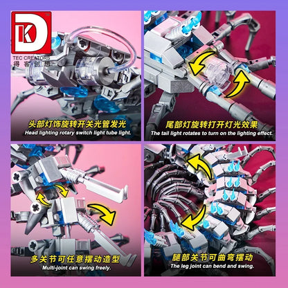 DK7042 Mechanical lantern Fish Model 	DK7041Technical Series Mechanical Centipede Building Blocks Brick Model for Kids Gift