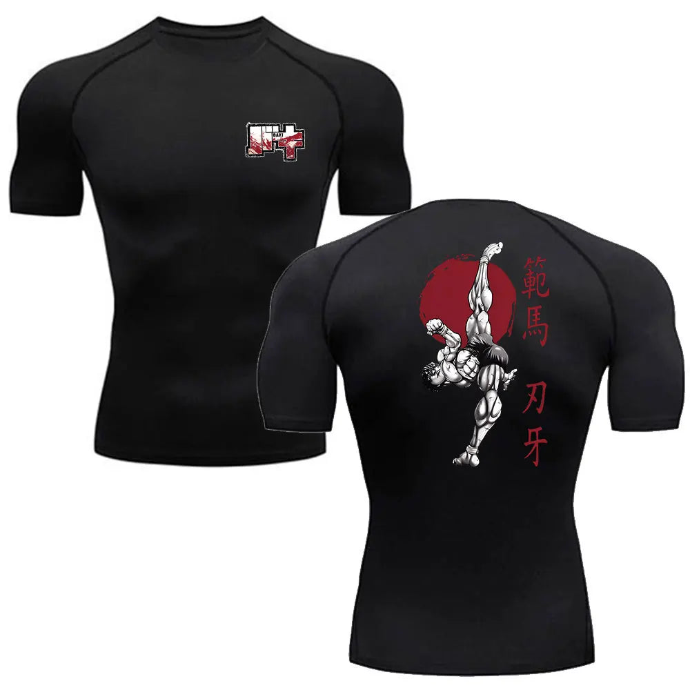 Baki Hanma MMA Compression T-Shirt – Anime Gym Fitness Rash Guard
