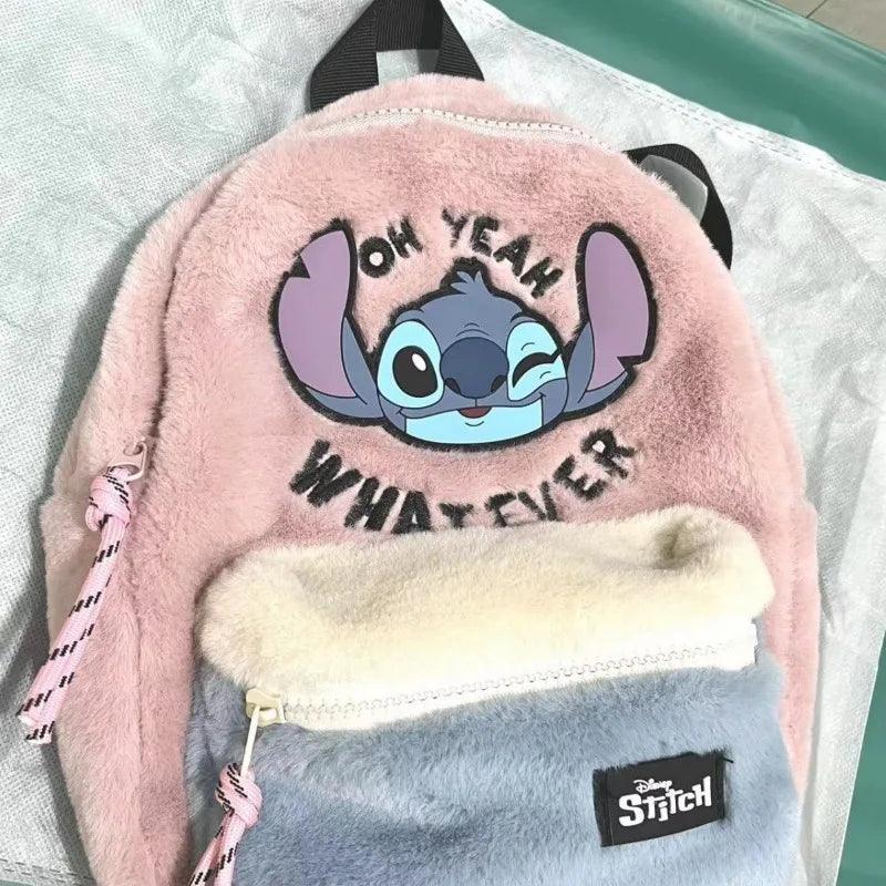 Disney New Cartoon Stitch Plush Children's School Bag Kindergarten Cute Fashion Color Blocking Backpack