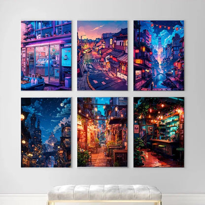 Dive into the Dazzling Neon Underworld of a Japanese Anime City with this Stunning Canvas Print! - Rexpect Nerd