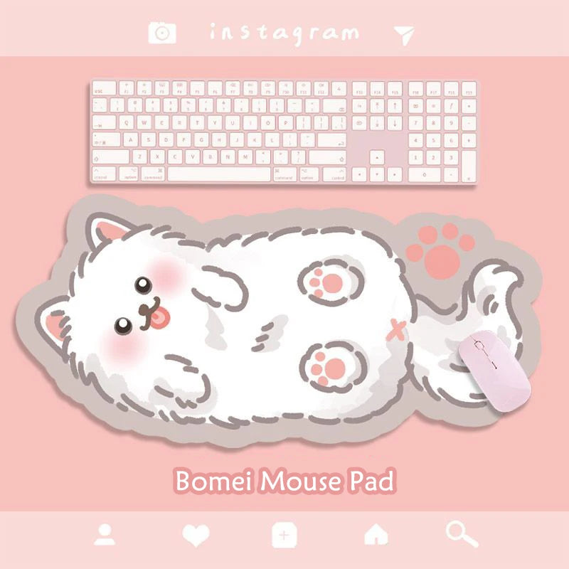 XXL Large Cute Furry Mouse Pad Kawaii Kitty Cats Mouse Mat 70x30cm Gamer Desk Carpet Anime Mousepad Gaming Accessories Play Mats