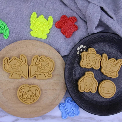 Disney Stitch Cookie Cutter Dumbo Anime Figures Biscuit Mould Bakery Mold Press Stamp Embosser Sugar Kitchen DIY Reusable Model