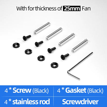 Computer PC Case Cooling Fan Mount Screws Multiple Colour Mutually Locked Screw Fixer Bolt Set For Thickness of 25/30mm Fan