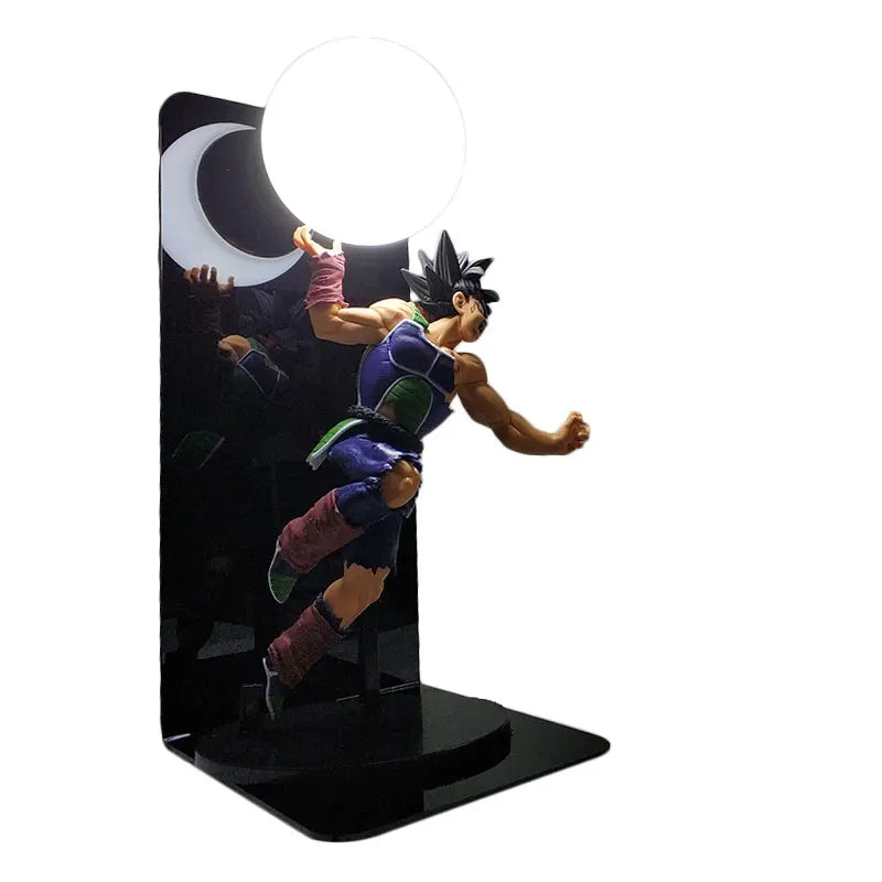 Dragon Ball Super LED Table Lamp – Goku & Bardock Super Saiyan | 23cm PVC Anime Figure