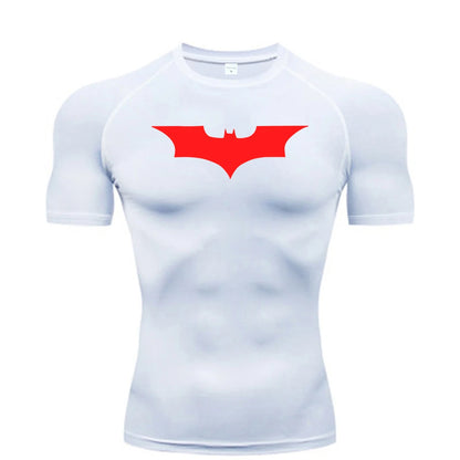 Men’s Bat Print Compression Shirt – Quick Dry Athletic Gym Tee