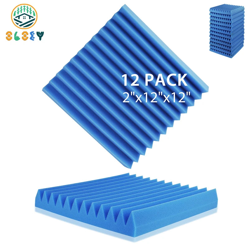 Soundproofing Studio 12 Pack, KTV Sound Absorbing Foam Panels Sponge Pad, House Isolation Wall Soundproof Foam Home Decoration
