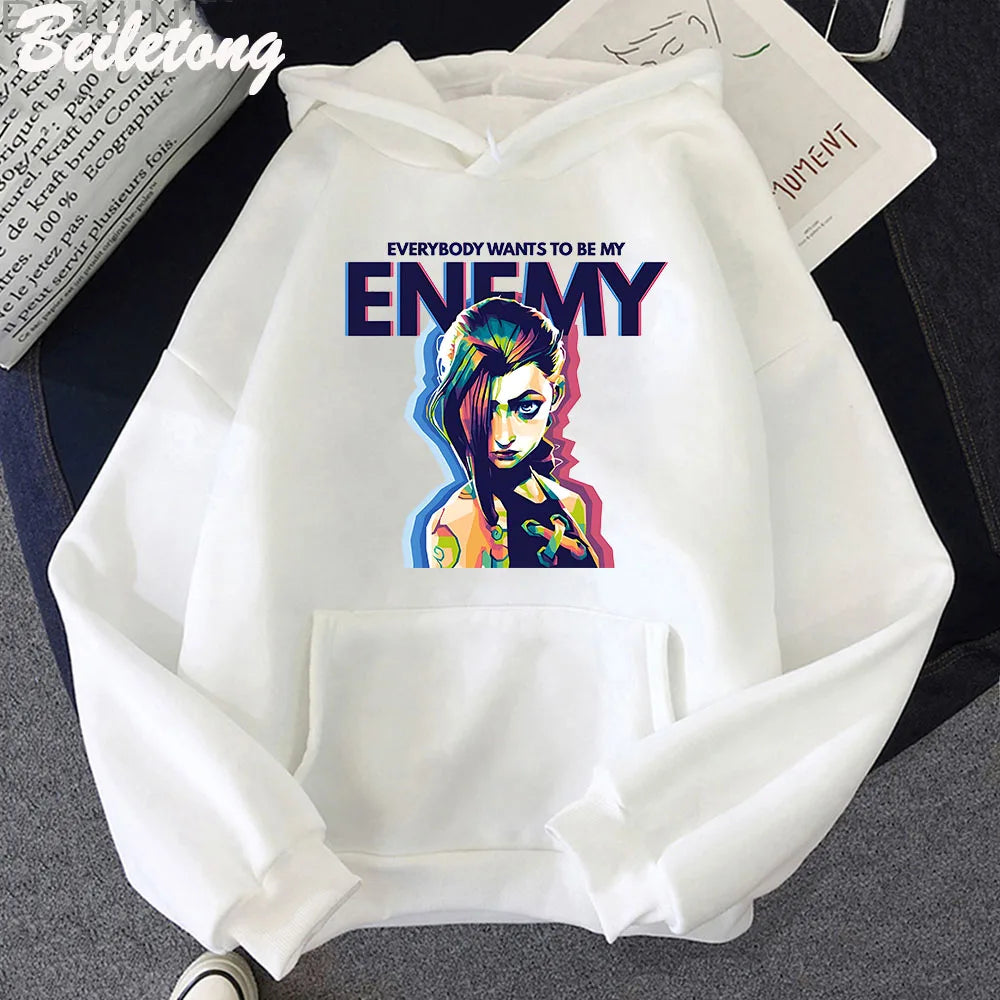 Jinx Arcane ENEMY Hoodie - Cool Graphic Sweatshirt for Women & Men