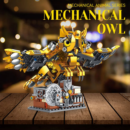 636PCS New Ideas Mechanical Owl Building Block Set Bird Animal Idea Rotatable Model Building  Creativity Gifts for Kids Adults