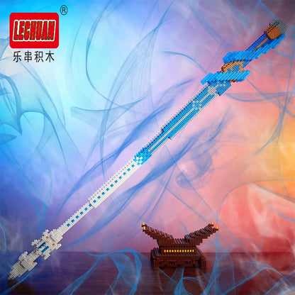 Lechuan Connections Building Blocks Samurai Simulation Sword Micro brick Ninja Knife Weapon Assembly Model Toy Gift for Children