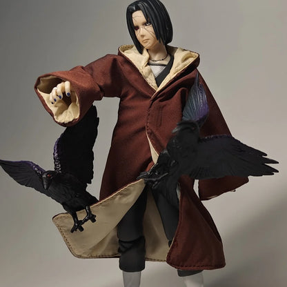Naruto Anime Shf Uchiha Itachi Rebirth Handmade Clothes Built In Iron Wire for Styling Suitable for 1/12 Movable Humanoid Toys