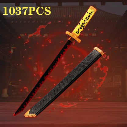 Samurai Sword Building Blocks Anime Ninja Weapon Model Assembly Bricks Boys Toy Idea Desktop Decoration Children Holiday Gifts