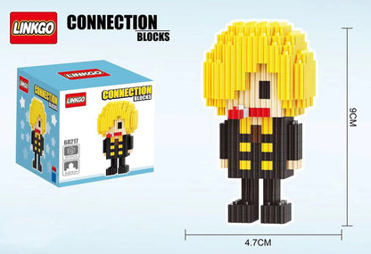 One Piece Connection Building Blocks Luffy Chopper Nami Sanji Zoro Usopp Ace Franky Brook Robi Diamond Brick Figure Toy For Kids