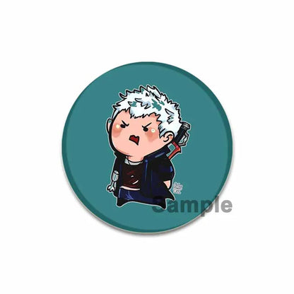 58mm Game Anime Devil May Cry Brooches Dante Cartoon Badge HD Print Handmade Pins for Backpack Accessories Clothes Decoration