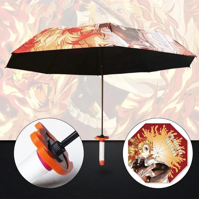 Unleash Your Inner Demon Slayer! Katana Umbrellas - Tanjiro, Shinobu, Rengoku & More - Unique Anime Style for Sun & Rain