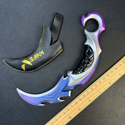 17cm Valorant Championships 2021 Karambit Rotatable All Metal Game Melee Weapon Traning Knife Claw Cosplay Prop Toys Home Decor
