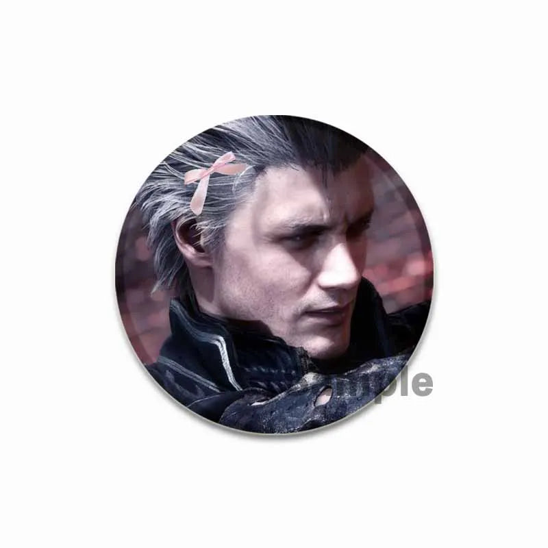 Dante Cartoon Cosplay Badge Game Anime Devil May Cry Brooch HD Print Handmade Pins for Backpack Accessories Clothes Decoration