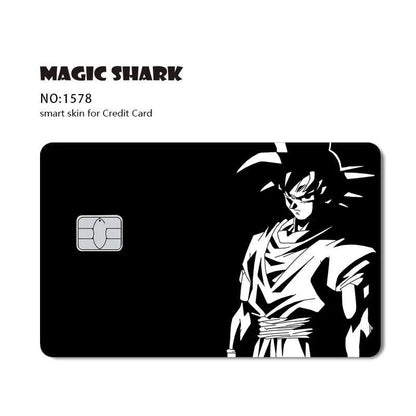 Anime Dragon Ball Goku Cool Sticker Film Skin Large Small No Chip for Bus Card Credit Debit Bank Card Front Side HT12