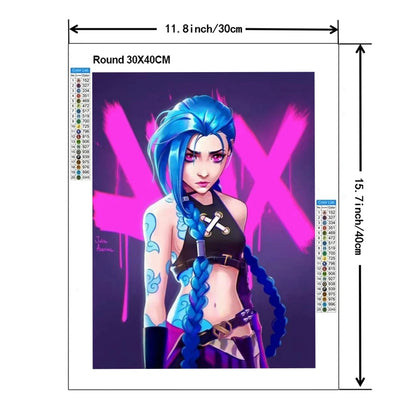 Arcane Jinx 5D Diamond Painting - Fantasy Anime Art Home Decor & Gift