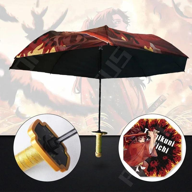 Unleash Your Inner Demon Slayer! Katana Umbrellas - Tanjiro, Shinobu, Rengoku & More - Unique Anime Style for Sun & Rain