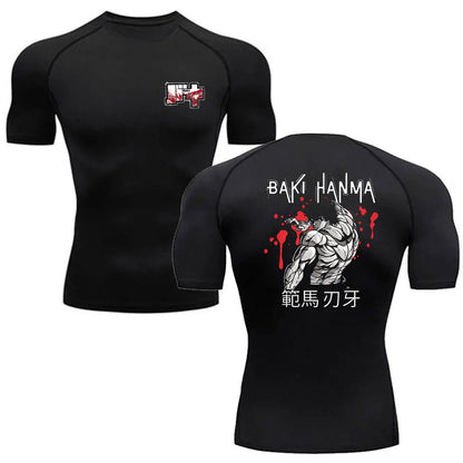 Baki Hanma MMA Compression T-Shirt – Anime Gym Fitness Rash Guard