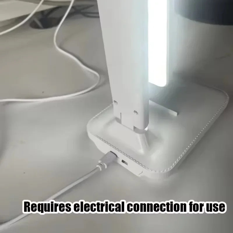 LED Touch Switch White Folding Desk Lamp Bedroom Bedside Study Reading Eye Care Night Lamp USB Plug-in Dimmable White Desk Lamp