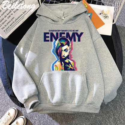 Jinx Arcane ENEMY Hoodie - Cool Graphic Sweatshirt for Women & Men