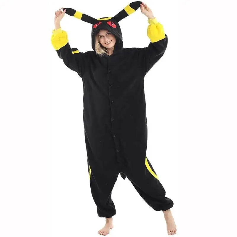 Umbreon Pokémon Full-Body Pajamas - Cozy Kigurumi Onesie for Adults