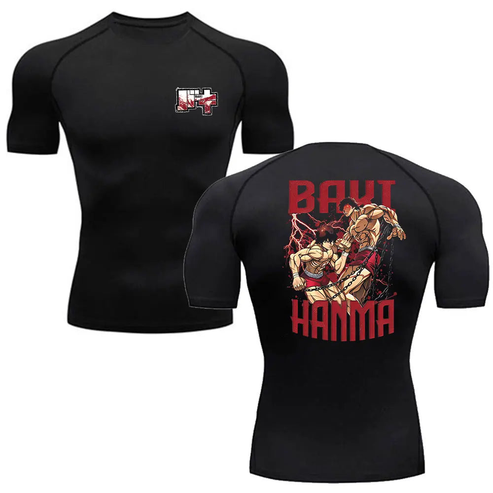Baki Hanma MMA Compression T-Shirt – Anime Gym Fitness Rash Guard