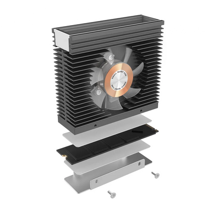 ICE Whale S50 M.2 SSD Heat Sink Dual Fan Thousand Layer Mirror ARGB Aura Sync M.2 2280 NVME Solid State Cooler All Aluminum
