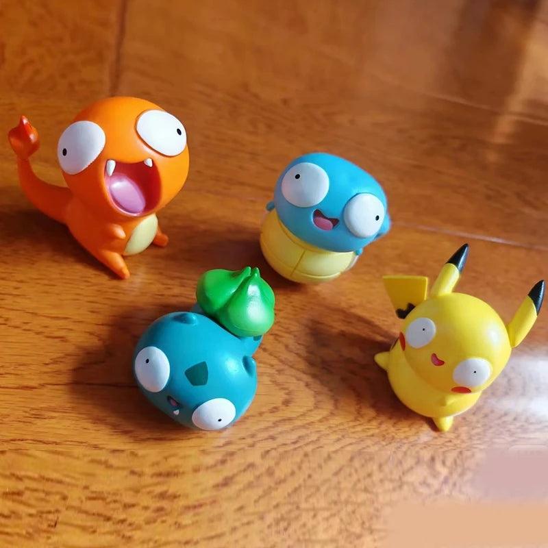 Adorable Pokémon Fool Stupid Pikachu Bulbasaur Charmander Squirtle Cute Figure Collection Model Toys