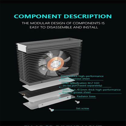 ICE Whale S50 M.2 SSD Heat Sink Dual Fan Thousand Layer Mirror ARGB Aura Sync M.2 2280 NVME Solid State Cooler All Aluminum