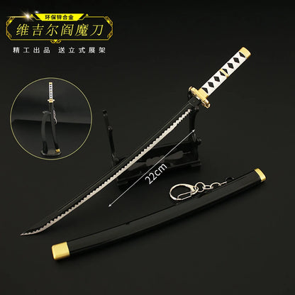 22cm Merch Virgil Yamato Katana Keychain Dante Devil May Sword 1:6 Equipment Cry Game Peripherals All Metal Sword Toy For Boy