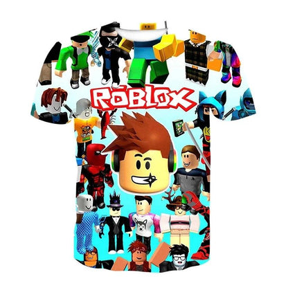 Level Up Their Style! Roblox 3D Print T-Shirt for Kids - Cool & Comfy Gamer Tee, Perfect for Summer