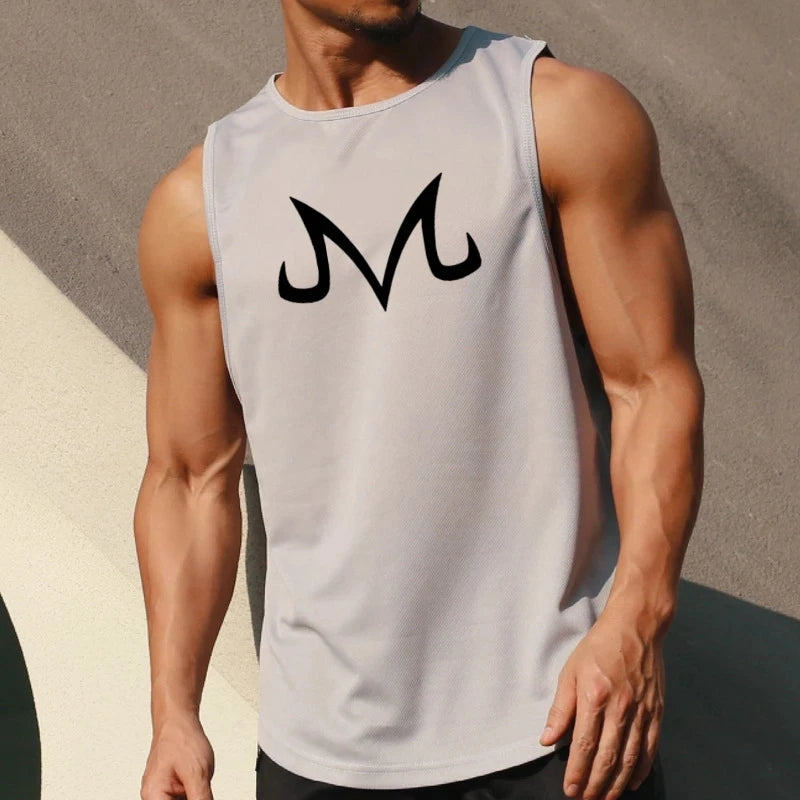 Level Up Your Workout Style! Anime Print Tank Top for Men - Quick-Dry, Breathable, Perfect for Gym, Fitness & Summer Training