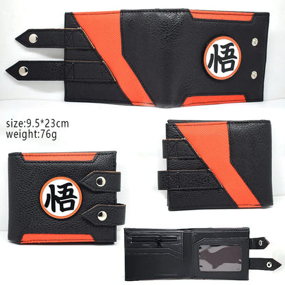 Hot Sales Anime Dragon Ball Cartoon PU Wallet Son Goku Creative Bulma Simple Foldable Coin Purse Multifunctional Card Boys Gift