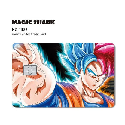 Anime Dragon Ball Goku Cool Sticker Film Skin Large Small No Chip for Bus Card Credit Debit Bank Card Front Side HT12