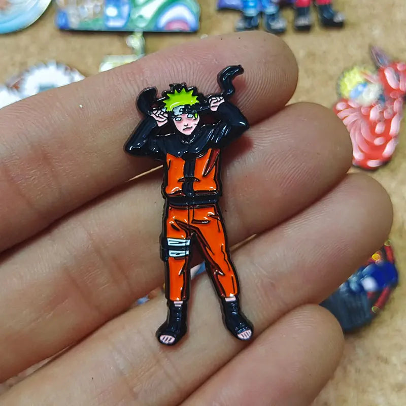 Uzumaki Akatsuki Red Cloud Enamel Pin Naruto Anime Brooch Lapel Badges for Backpacks Brooches Fashion Jewelry Accessories Gifts