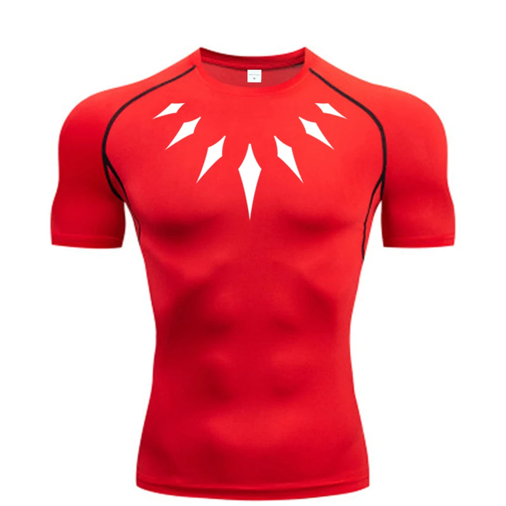 Black Panther Compression Gym Shirt for Men – Quick Dry Sports Tee