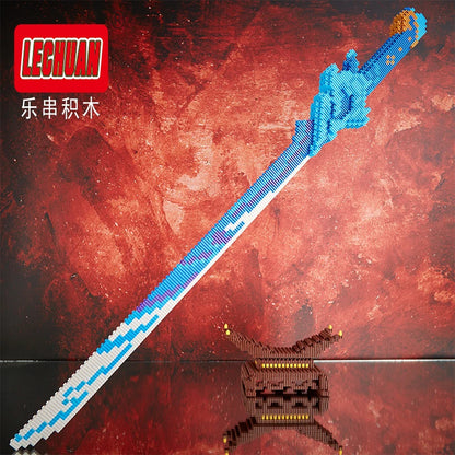 Lechuan Connections Building Blocks Samurai Simulation Sword Micro brick Ninja Knife Weapon Assembly Model Toy Gift for Children