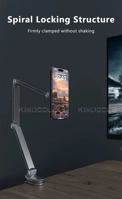 Kimdoole iPad Galaxy Xiaomi Tablet Kindle Tablet Desktop Adjustable Rotating Display Stand Magnetic Bed Phone Stand Clip Mount