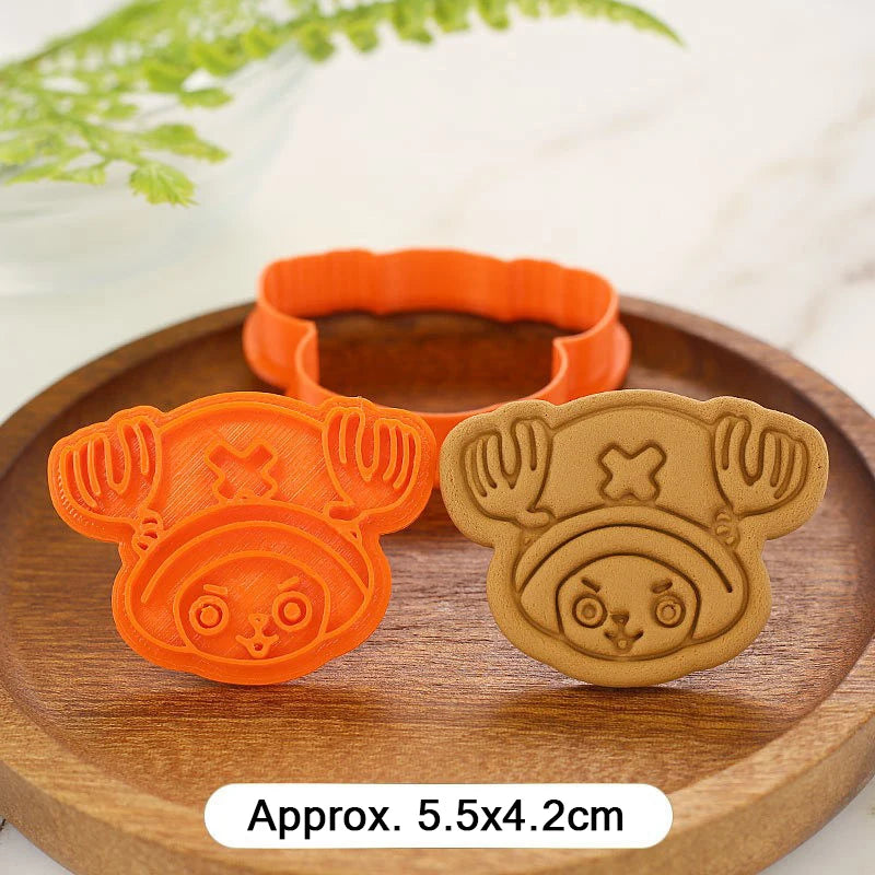 One Piece Luffy Zoro Biscuit Mould Cookies Cutters Cartoon Pressable Confectionery Stamp Kitchen Baking Pastry Tools Bakeware