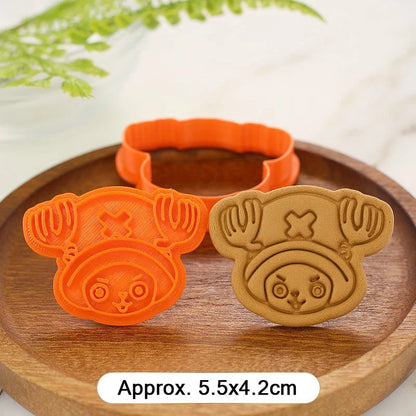 One Piece Luffy Zoro Biscuit Mould Cookies Cutters Cartoon Pressable Confectionery Stamp Kitchen Baking Pastry Tools Bakeware
